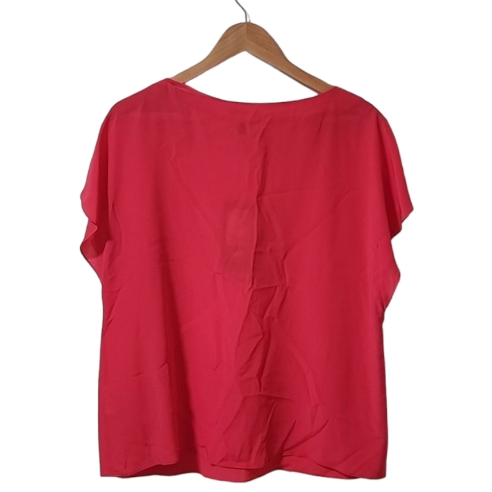 Escada Red Flutter Sleeve Blouse - Picture 5 of 12